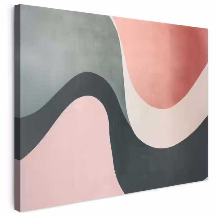 Leinwandbild - Abstrakt - Wellen - Elegant - Rosa