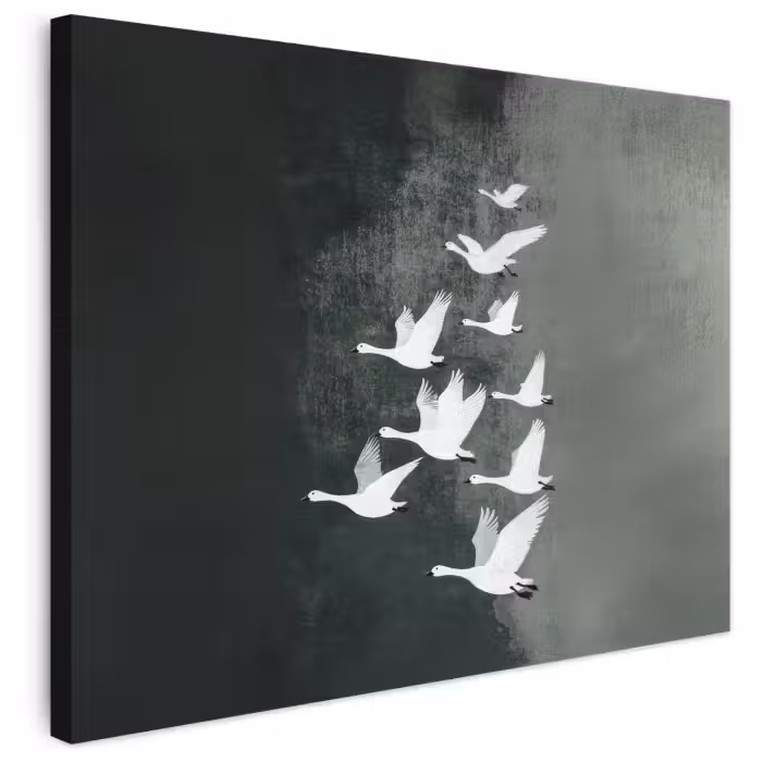 Leinwandbild - Vogel - Japandi - Grün