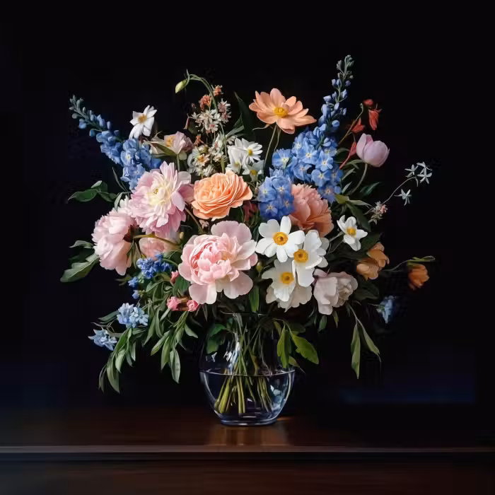 Tapete - Pastell - Blumen - Vase