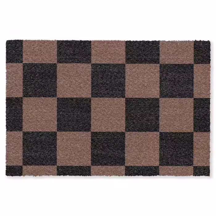 Fußmatte - Schachbrettmuster - Braun - Schwarz - Blöcke