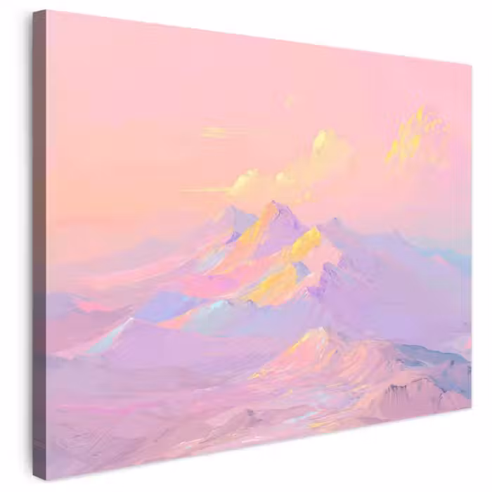 Leinwandbild - Berggipfel - Wolken - Verträumt