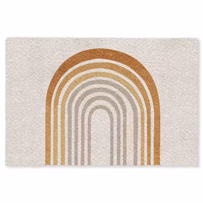 Fußmatte - Minimalistisch - Schleife - Linien - Beige