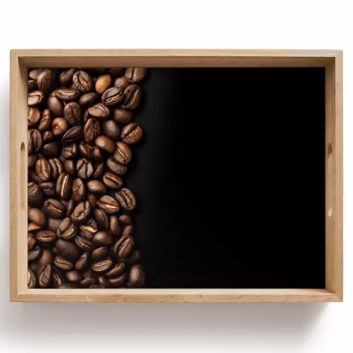 Tablett - Kaffeebohnen - Schwarz - Einfach