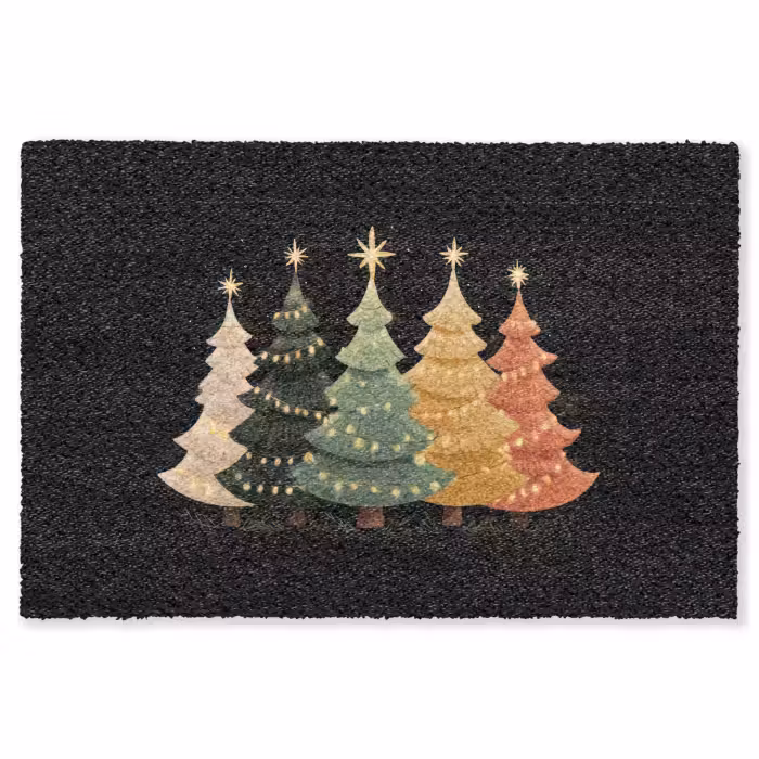 Fußmatte - Weihnachtsbäume - Bunt - Lichter - Stern