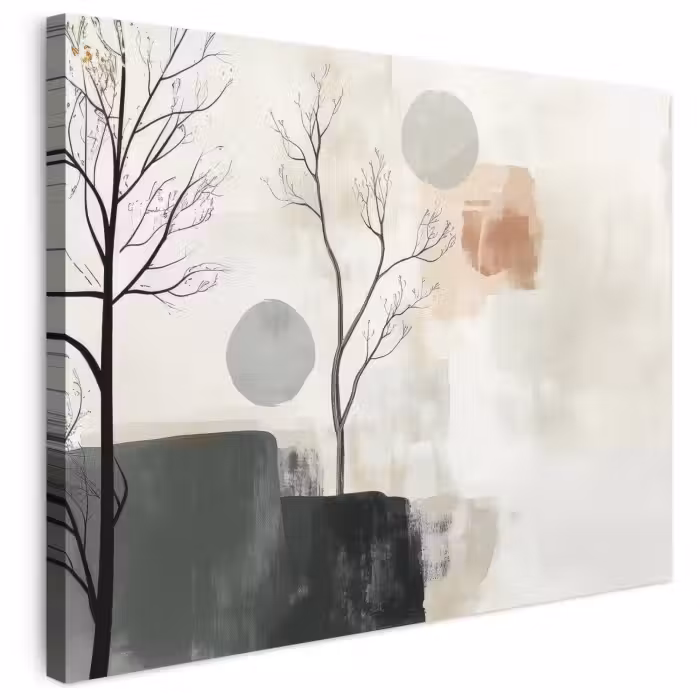 Leinwandbild - Wabi sabi - Beige - Pflanze