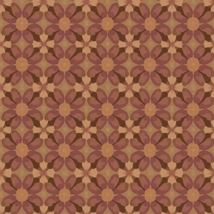 Tapete - Retro - Blumen - Braun