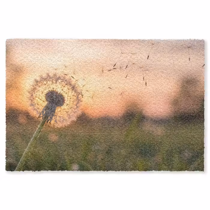 Fußmatte - Löwenzahn - Sonnenuntergang - Feld