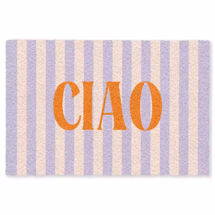 Fußmatte - Ciao - Zitat - Pastell - Streifen