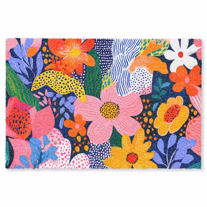 Fußmatte - Bunt - Blumen - Abstrakt - Punkte