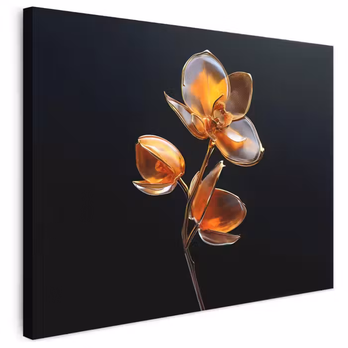 Leinwandbild - Blume - Orchidee - Orange