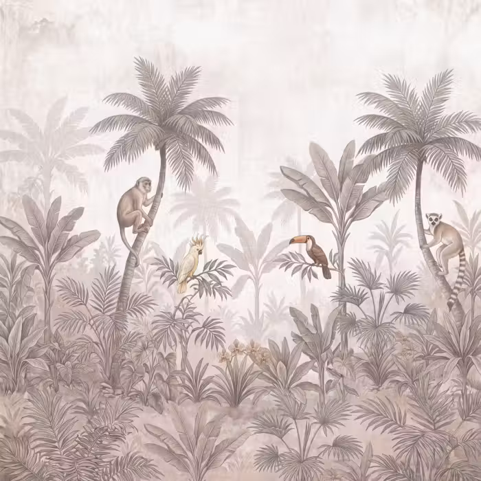 Tapete - Dschungel - Tiere - Palmen
