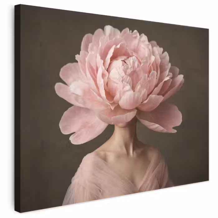 Leinwandbild - Gesicht - Rose - Rosa