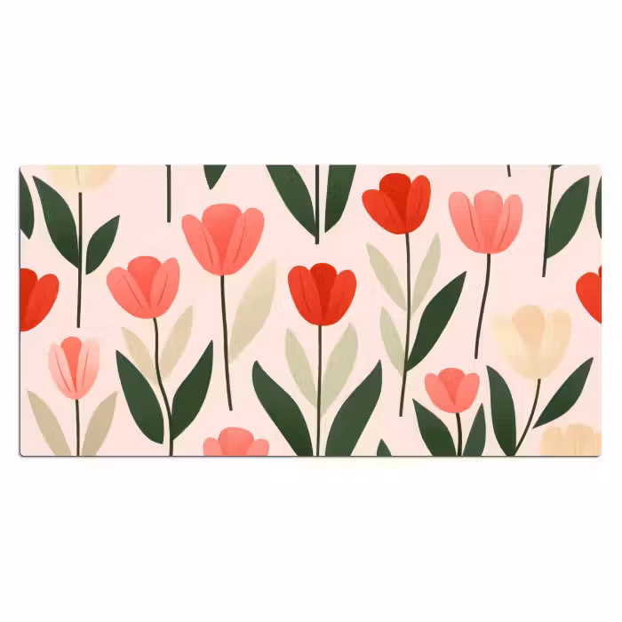 Schreibtischunterlage - Tulpen - Modern - Rosa