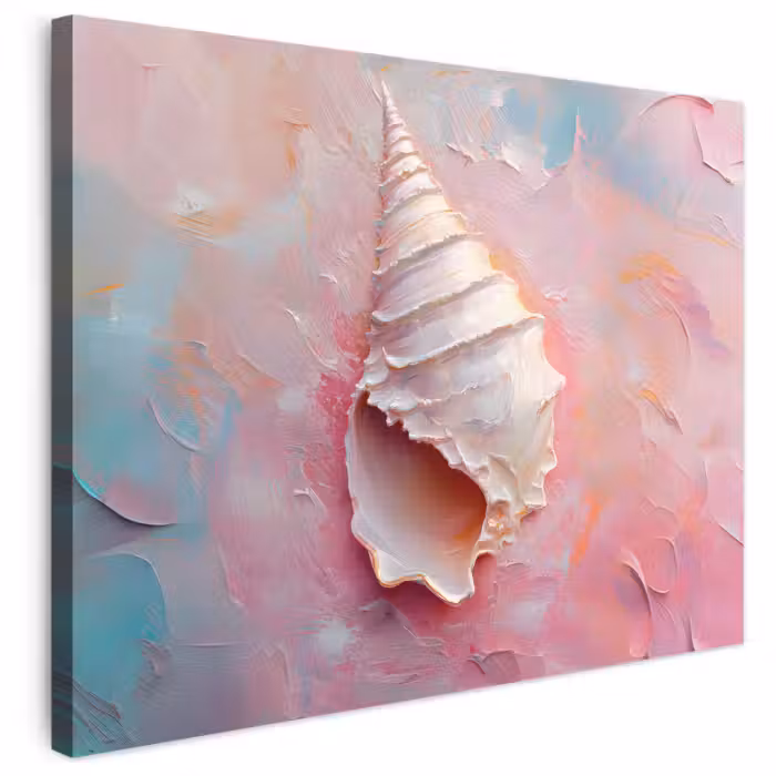 Leinwandbild - Muschel - Pastell - Rosa