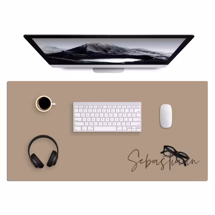 Schreibtischunterlage - Name mit beige Hintergrund — 2