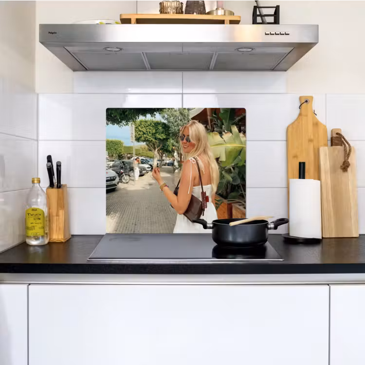 2-in-1 Herdabdeckplatte & Spritzschutz mit eigenem Foto — 2