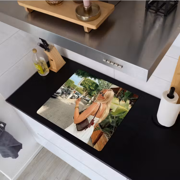 2-in-1 Herdabdeckplatte & Spritzschutz mit eigenem Foto — 3