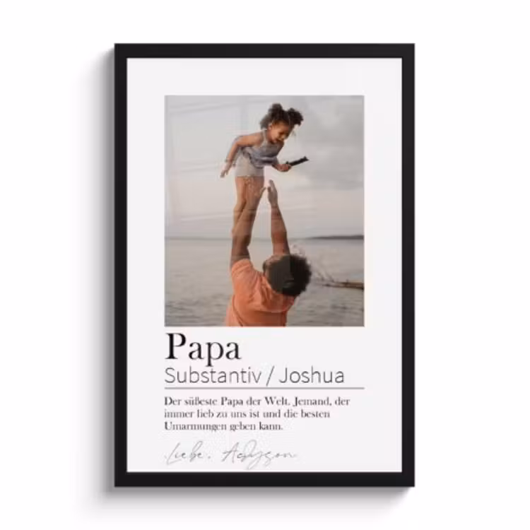 Poster mit Rahmen - Papa Bedeutet 1 Foto — 1