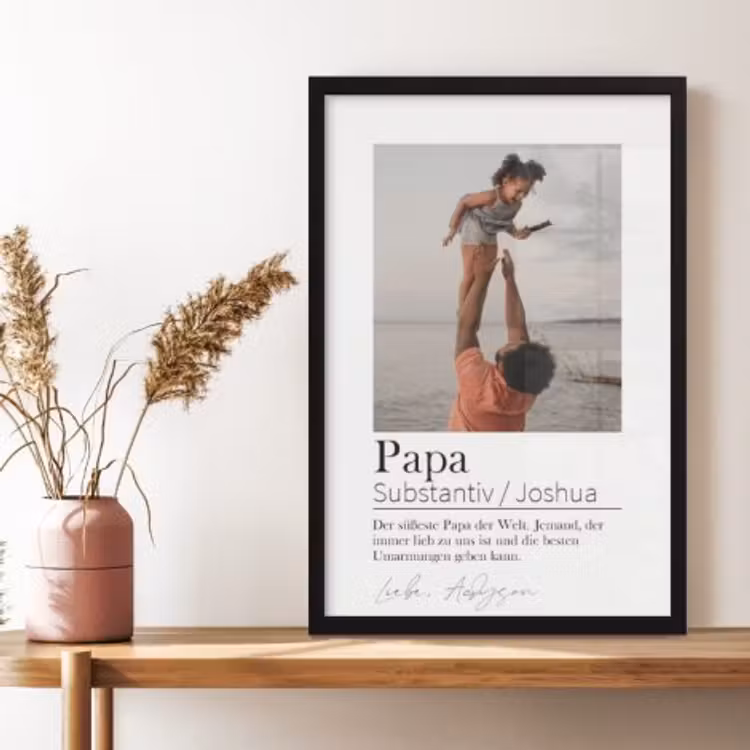 Poster mit Rahmen - Papa Bedeutet 1 Foto — 3