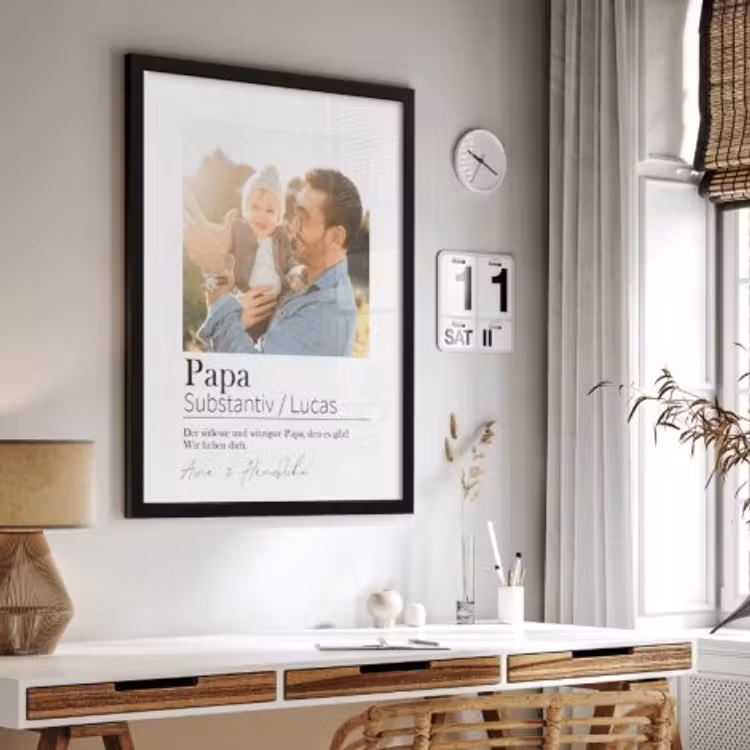 Poster mit Rahmen - Papa Bedeutet 1 Foto — 4
