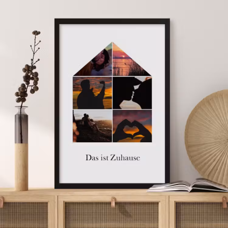 Poster mit Rahmen – Haus-Collage — 3