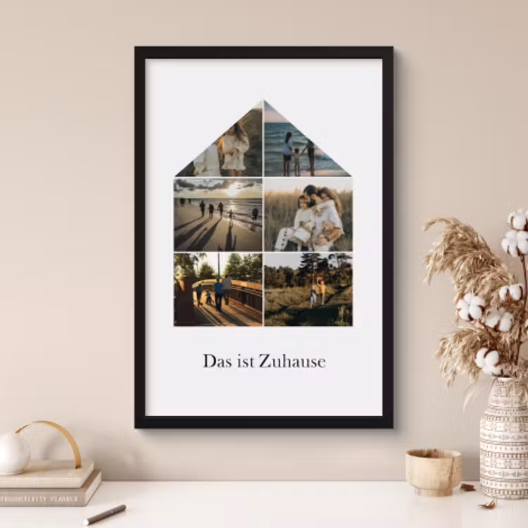 Poster mit Rahmen – Haus-Collage — 4