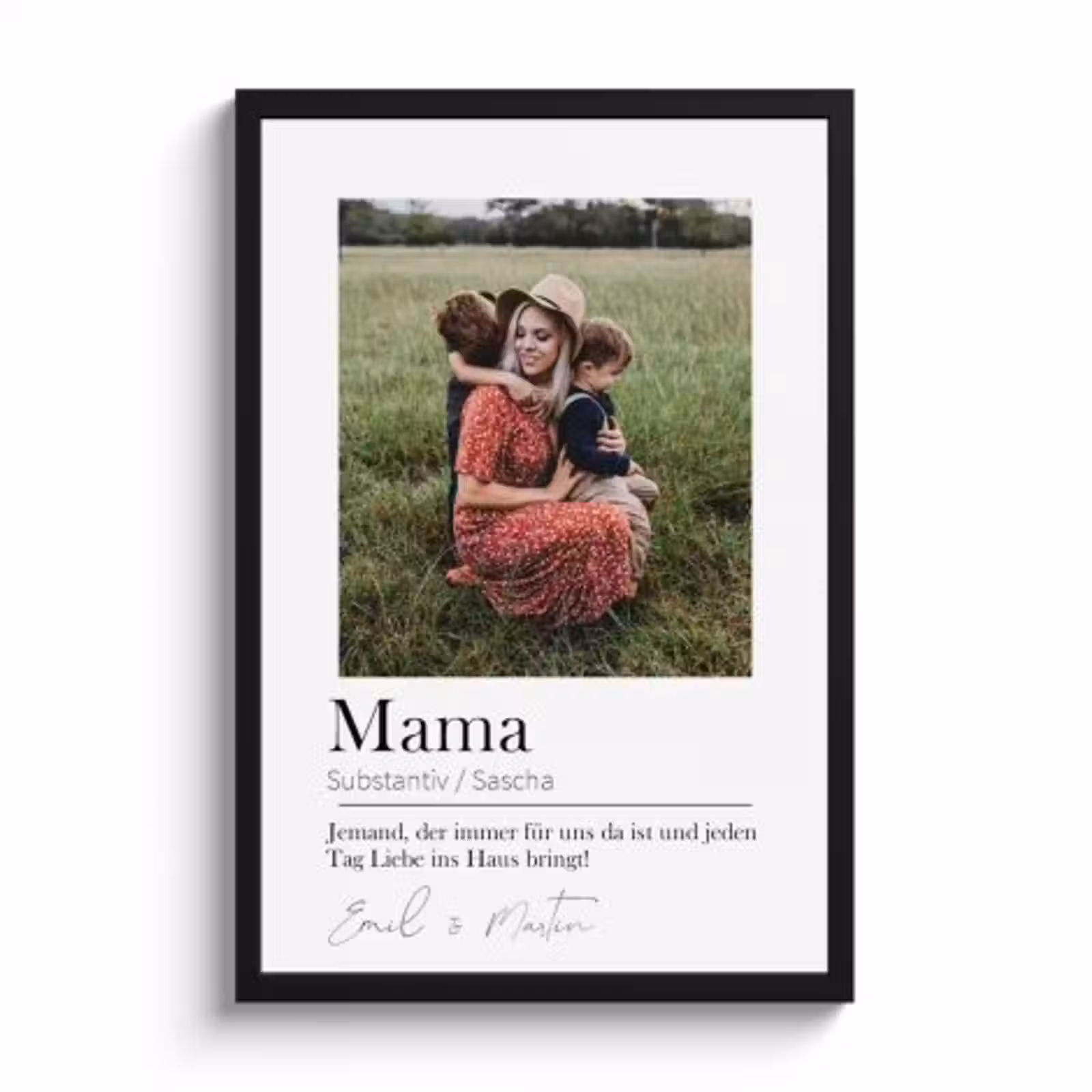 Poster mit Rahmen - Mama bedeutet 1 Foto — 1