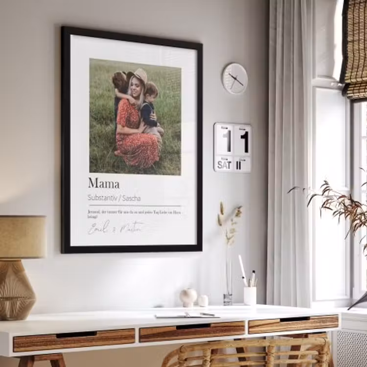 Poster mit Rahmen - Mama bedeutet 1 Foto — 2