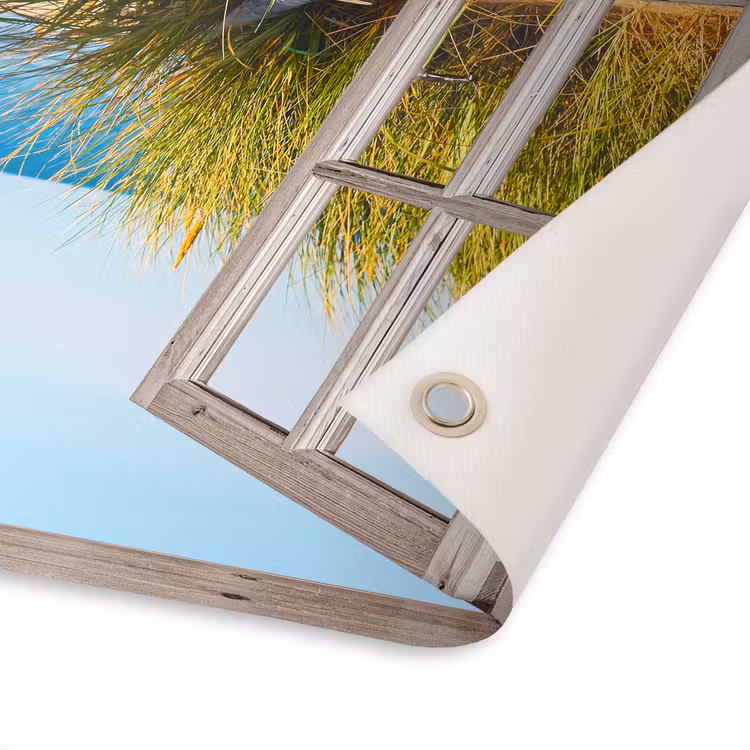 Gartenposter Fensterblick mit eigenem Foto — 4