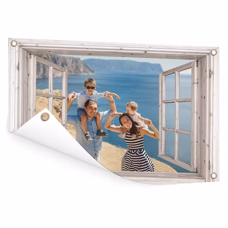 Gartenposter Fensterblick mit eigenem Foto — 7