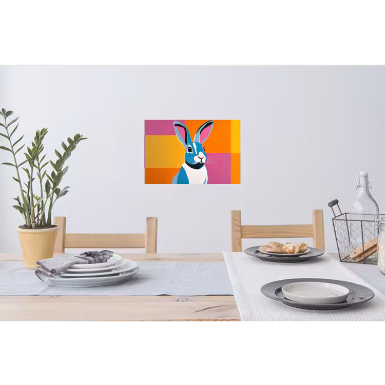 Wandtattoo – Hase - Farbtaschen - Ohren - Rosa — 4