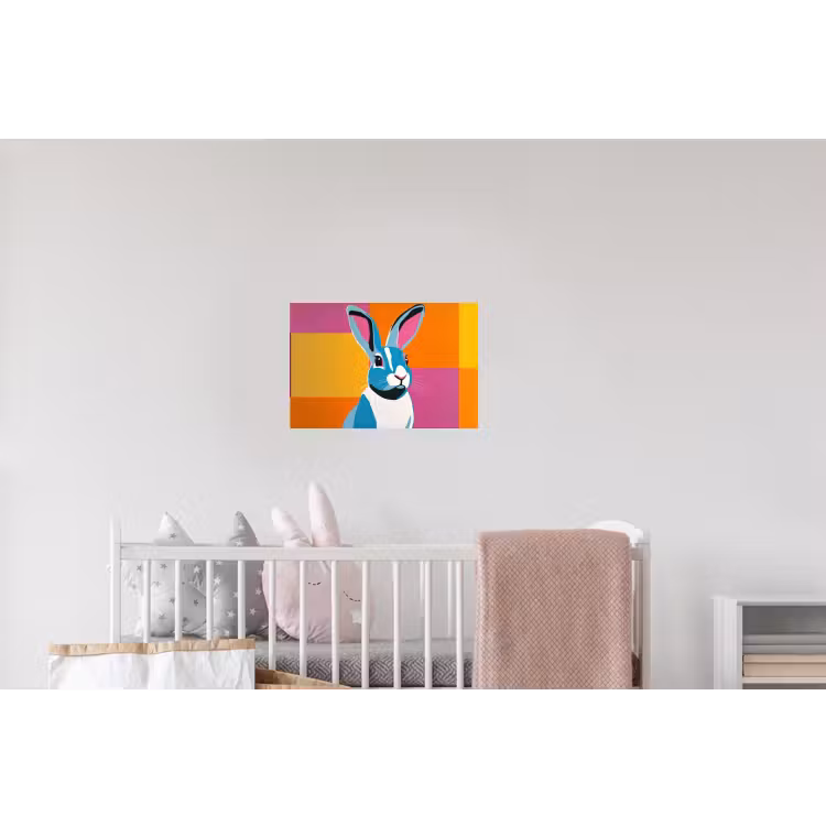 Wandtattoo – Hase - Farbtaschen - Ohren - Rosa — 5
