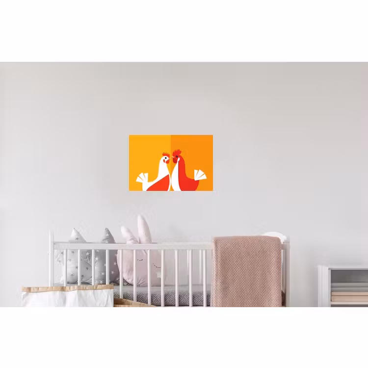 Wandtattoo – Hühner - Orange - Prärie — 5