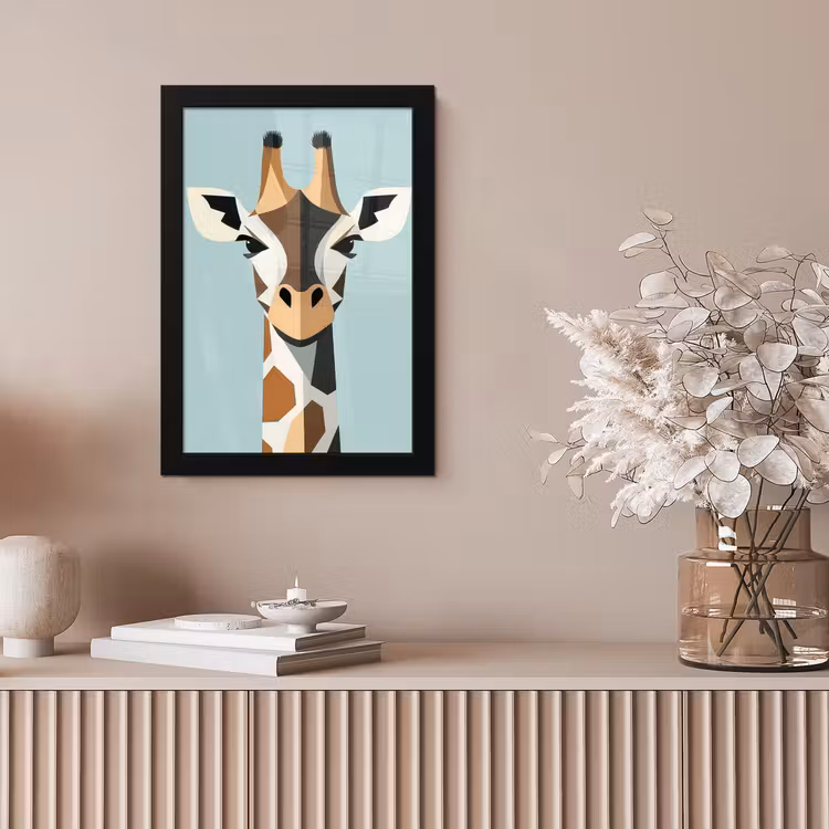 Bilder mit Rahmen - Giraffe - Illustration - Braun - Minimalistisch — 4