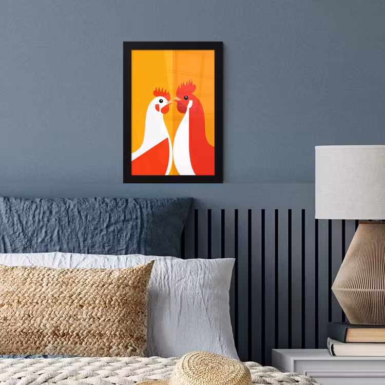 Bilder mit Rahmen - Hühner - Orange - Prärie — 3
