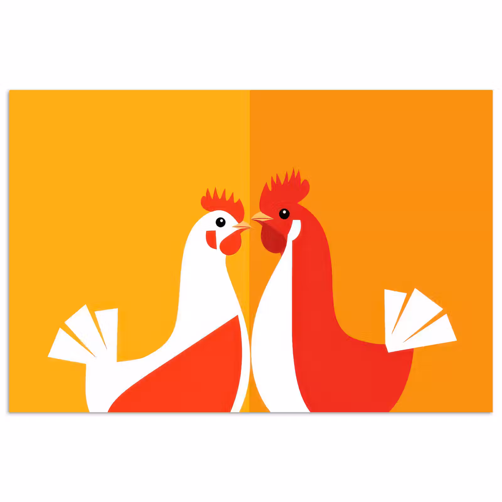 Poster - Hühner - Orange - Prärie — 1