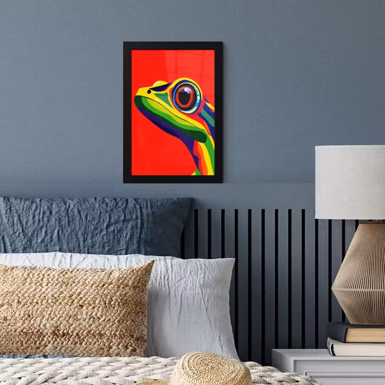 Bilder mit Rahmen - Frosch - Bunt - Gestreift - Augen — 3