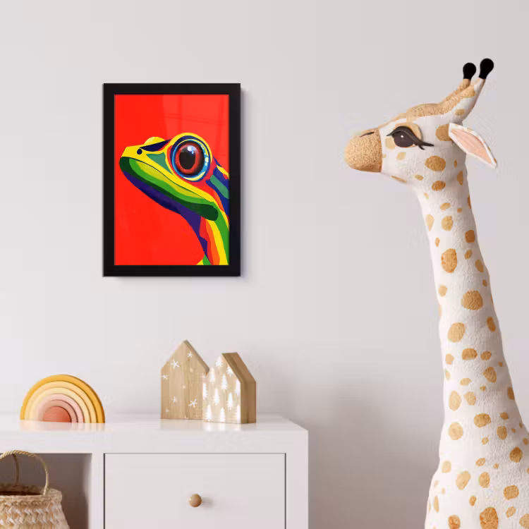 Bilder mit Rahmen - Frosch - Bunt - Gestreift - Augen — 5