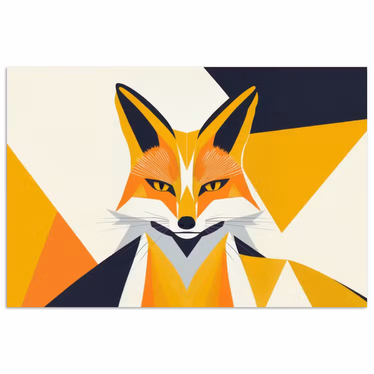 Poster - Fuchs - Orange - Abstrakt - Dreiecke — 1
