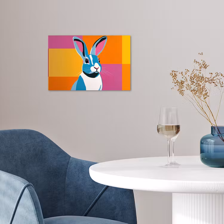 Poster - Hase - Farbtaschen - Ohren - Rosa — 4