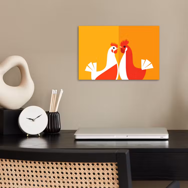 Poster - Hühner - Orange - Prärie — 2