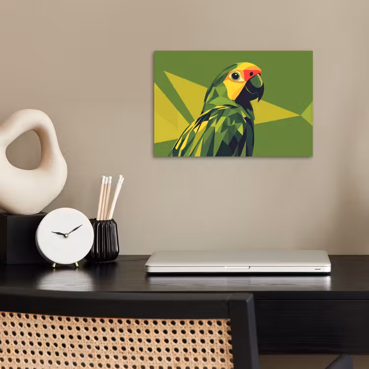 Poster - Papagei - Grün - Schnabel - Abstrakt — 2