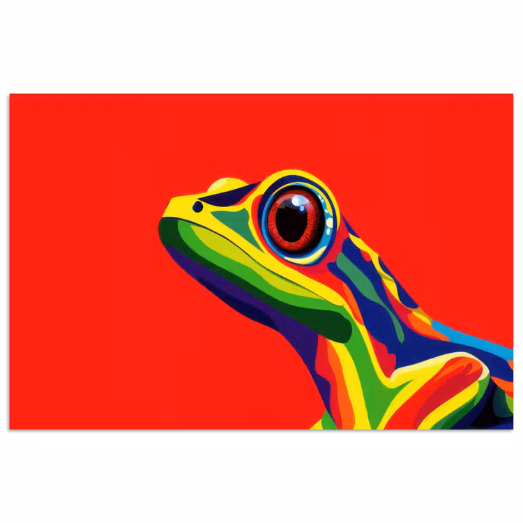 Poster - Frosch - Bunt - Gestreift - Augen — 1
