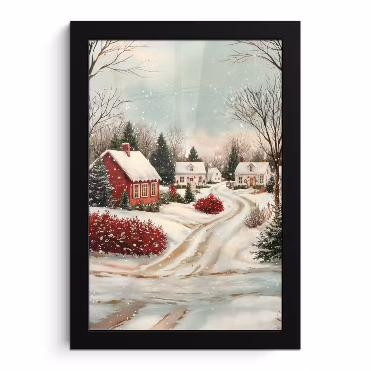 Bilder mit Rahmen - Weihnachtsstimmung - Ländlich - Rot — 1