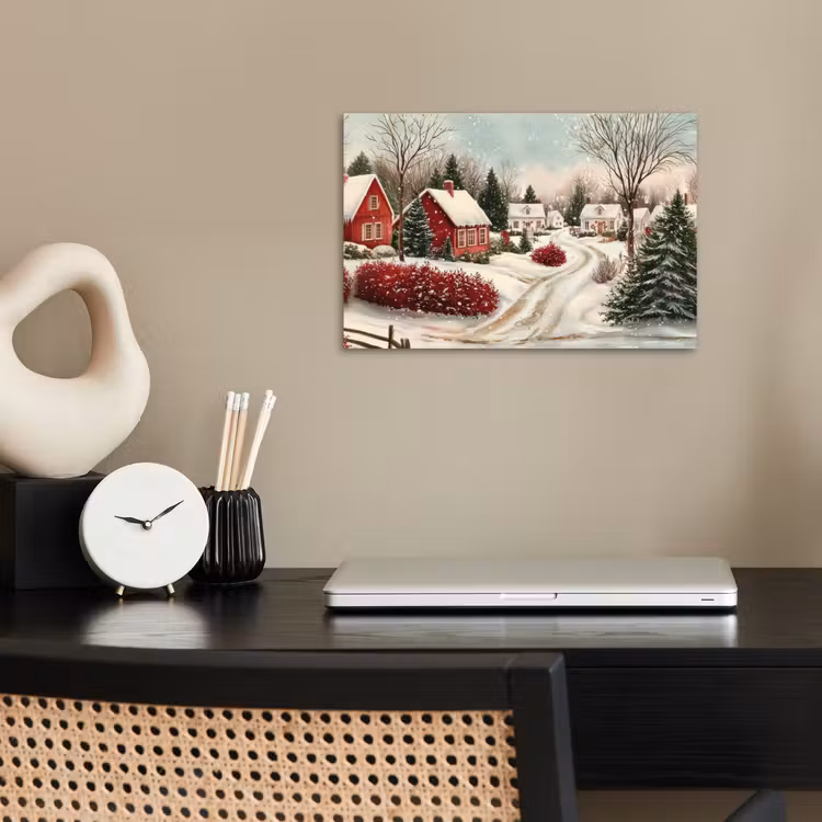 Poster - Weihnachtsstimmung - Ländlich - Rot — 2
