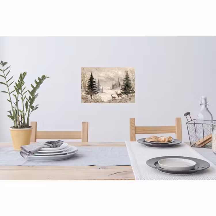 Wandtattoo – Wald - Hirsche - Winter - Schnee — 4