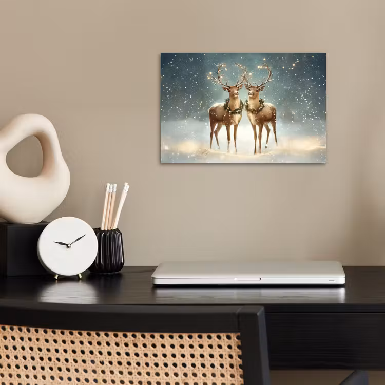 Poster - Weihnachtszauber - Winterwald - Rentier — 2