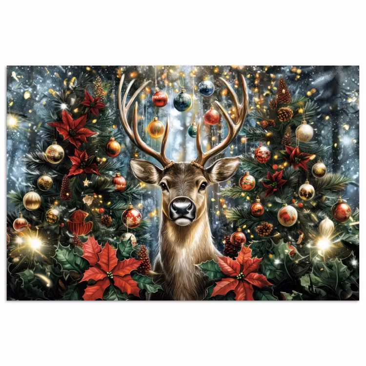 Poster - Weihnachtsfeier - Tannenwald - Rot — 1