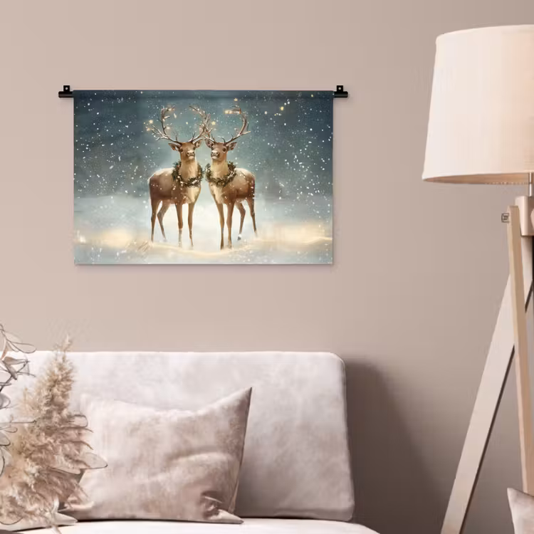 Wandteppich - Weihnachtszauber - Winterwald - Rentier — 2