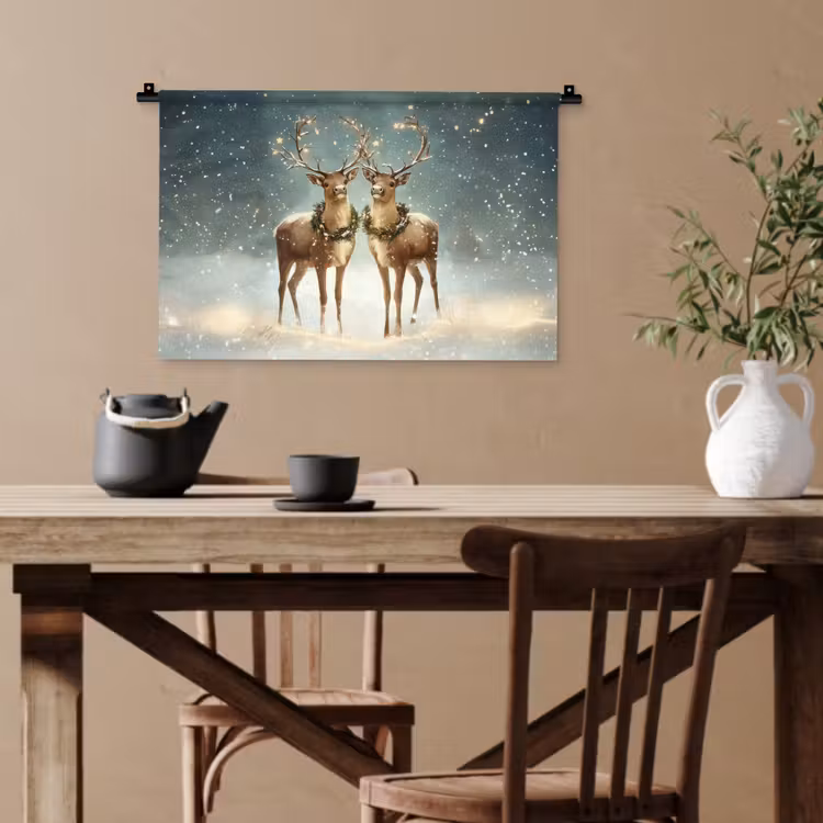 Wandteppich - Weihnachtszauber - Winterwald - Rentier — 3